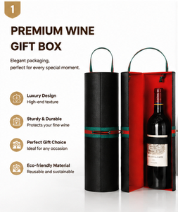 Emballage élégant pour bouteille noire et rouge avec construction durable, couleurs personnalisées et doublure douce pour les célébrations, boîte cadeau pour vin - Product Image 6