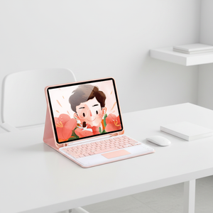 Funda con Teclado Táctil Inteligente para Apple <span class=keywords><strong>iPad</strong></span> <span class=keywords><strong>Mini</strong></span> 6, <span class=keywords><strong>iPad</strong></span> <span class=keywords><strong>Mini</strong></span> 7, Teclado Inalámbrico Bluetooth Portátil para Negocios - Product Image 1