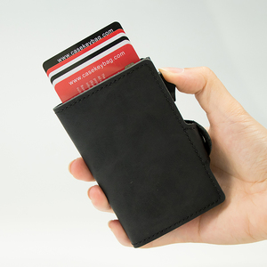 Casekey Hot Sale Vintage Pu Leather Aluminum <b>Rfid</b> <b>Men</b> Business Id Card Holder Thin Pop Out Slim Push Button Card Case <b>Wallet</b> - Product Image 6
