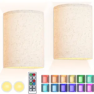 New Fabric Lampshade Wall Light With Led Lamp For Home Living Room Background Wall Bedroom Hotel Wall Lamp Interior Bedside Lamp