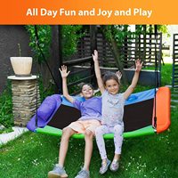 Ensemble de balançoires rectangulaires modernes en tissu avec coussin imperméable pour meubles d'extérieur dans la cour et le parc