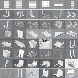 Rak Pegboard dinding plastik bebas pelubang, untuk belajar dapur kamar tidur kamar mandi, kombinasi papan pasak gantung dinding - Product Image 5