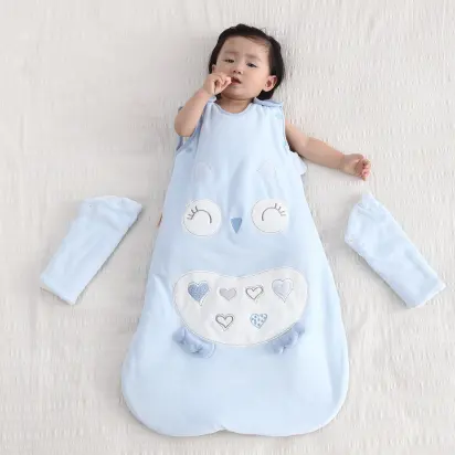 Spot goods Customized Soft Winter Velvet 100% Coton Fluffy Fleece Baby Sleeping Bags 3.5 TOG