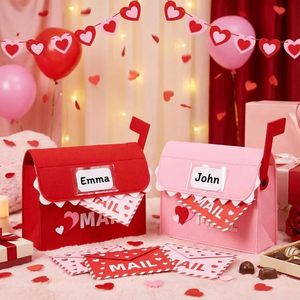 Buzón <span class=keywords><strong>de</strong></span> Fieltro para Regalos <span class=keywords><strong>de</strong></span> San Valentín, Bolsa <span class=keywords><strong>de</strong></span> Fieltro para <span class=keywords><strong>Intercambio</strong></span> <span class=keywords><strong>de</strong></span> Regalos <span class=keywords><strong>con</strong></span> Tarjetas, Buzón Colgante para Fiestas <span class=keywords><strong>de</strong></span> San Valentín - Product Image 2