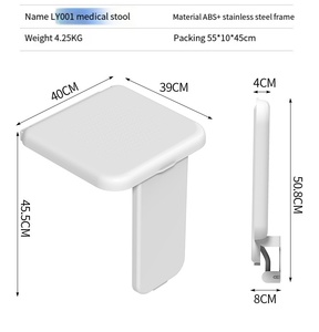 Shower Bath Folding <b>Stool</b> for Seniors and Pregnant Women Wall-Mounted <b>Plastic</b> Eco-Friendly for Home Office Kitchen Living Room - Product Image 5