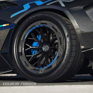 Jantes forgées noires brillantes <span class=keywords><strong>VLC</strong></span> avec anneau en carbone 18 19 20 21 22 24 pouces 5x114.3 5x112 5x130 Forgrd pour Porsche Lamborghini BMW - Product Image 1