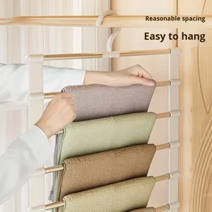 Multifunctional Stainless Steel Luxury Folding Pants Rack <strong>Ladder</strong> Hanger 5/7-Layer No-Trace Storage <strong>Hooks</strong> - Product Image 4