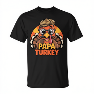 T-shirt pour homme Papa Turkey Thanksgiving, design assorti pour la famille - Product Image 2