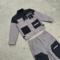 Survêtement tactique de randonnée pour homme avec logo brodé personnalisé, veste coupe-vent, pantalon cargo, survêtement patchwork, survêtement de créateur