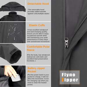 Composite high elastic fleece <b>Heated</b> <b>Jacket</b> for Men Women Can help promote blood circulation and metabolism - Product Image 2