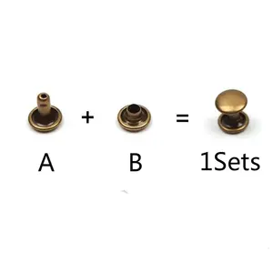 Remaches de doble tapa de Metal de 5mm a 12mm, remaches redondos para bolso Artesanal de cuero, cinturón, prendas, sombrero, zapatos, decoración de cuello de Mascota - Product Image 4