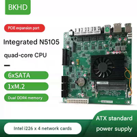 Carte mère NAS Intel N5105 Mini ITX 6 SATA 4 LAN 2.5G pour stockage réseau