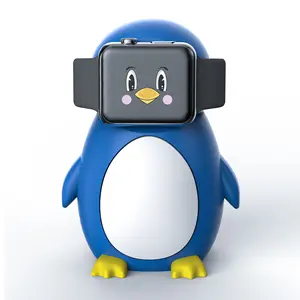 फैक्टरी प्रत्यक्ष बिक्री अनुकूलन योग्य पेंगुइन आकार का डेस्कटॉप स्मार्टवॉच स्टैंड आईवॉच श्रृंखला के लिए सिलिकॉन वॉच चार्जिंग बेस स्टैंड