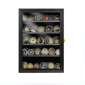 Đồng xu hiển thị trường hợp Cabinet-6/7 lớp quân sự thách thức tiền xu hiển thị trường hợp quân sự bằng gỗ bóng hộp có thể tháo rời - Product Image 3