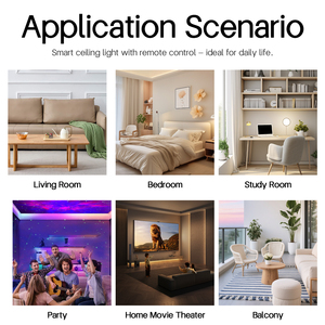 Luces de Techo Inteligentes Tuya de 24W con <span class=keywords><strong>Control</strong></span> por Aplicación Wifi para Sala de Estar, Compatibles con Google <span class=keywords><strong>Home</strong></span> e IOS, Color RGB - Product Image 4