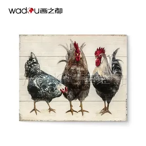 2022 Top Sale Tier Huhn Holzmalerei und Wand kunst Wandbilder für Wohnzimmer Dekor