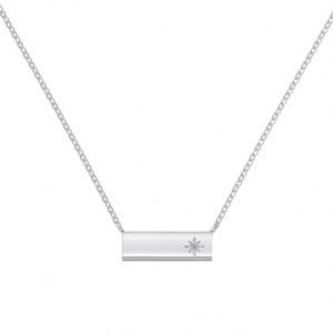Dylam Minimalist Elegance Design S925 Silver Link <b>Chain</b> 5A Zirconia Rectangle Bar-shape Pendant Necklace Necklaces Jewel - Product Image 1