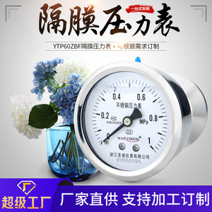 มาอิรุอิเคสิเกจวัดแรงดันไดอะแฟรม 60 มม. ความแม่นยำ 2.5 ระดับ การเชื่อมต่อแบบหนีบ สแตนเลส เกจวัดแรงดันน้ำมันไฮดรอลิกและนิวเมติก - Product Image 3