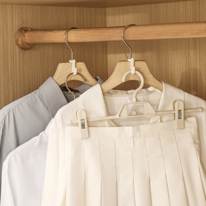 Stackable Clothes Hanger Connecting Hooks For Wardrobe Home Use 1-3kg Load Capacity Irregular Shape Transparent Green Beige - Product Image 2