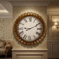 Jam Dinding Logam Gaya Klasik Aksen Rumah 81.28*5.72*81.28CM Jam Dinding Dekoratif Emas Vintage untuk Dekorasi Rumah