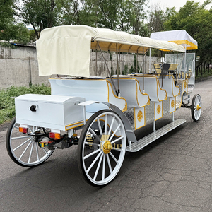Chariot de Mariage Royal Luxueux à Chevaux Électrique à 4 Rangs pour Visites Touristiques, Chariot de Mariage Blanc à Chevaux à Vendre - Product Image 2