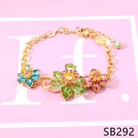 Parure de bijoux en zircon coloré pour femme, motif floral, collier, boucles d'oreilles et bague, cadeau de mariage en gros