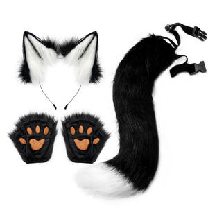 Ensemble de costumes d'Halloween pour enfants populaires comprenant des griffes d'<span class=keywords><strong>animaux</strong></span> simulées oreilles de renard en peluche bandeaux oreilles d'<span class=keywords><strong>animaux</strong></span> fêtes de queues - Product Image 1