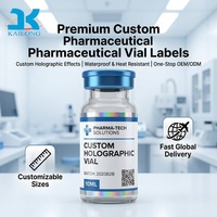 Autocollants professionnels personnalisables écologiques pour flacons de peptides holographiques, durables, imperméables, résistants à la chaleur et respirants