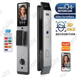 Handaily mới đến tuya Wifi cuộc gọi video khóa kỹ thuật số vân tay thẻ mở khóa cerradura inteligente sinh trắc học cửa trước khóa - Product Image 1