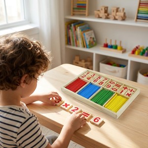 Boîte d'Apprentissage des Bâtonnets de Comptage pour Enfants, Matériel Pédagogique de <span class=keywords><strong>Math</strong></span>ématiques pour École Primaire, Jouets Éducatifs Préscolaires pour Garçons et Filles - Product Image 2