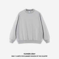 Sweat-shirt surdimensionné à col rond pour homme, coupe ample, 100% coton, manches longues, avec logo personnalisé, motif uni d'hiver