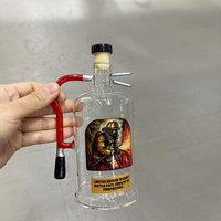 Decantador de whisky con forma de extintor OEM, botella de licor de vidrio de borosilicato de alta calidad de 300 ml con tapa hermética