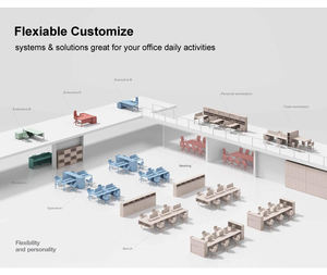 Mesa de Conferencia y Escritorio de Oficina Modular Extensible y Ajustable de Madera Maciza Moderna y Ecológica de LIWEI para Uso Comercial - Product Image 4