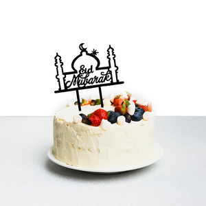 Adorno para Pastel Eid Mubarak, Color Negro, 1 Pieza, 14*11cm, 1 Unidad/OPP + Tarjeta de Inserción, Artículos para Fiestas de Ramadán - Product Image 3