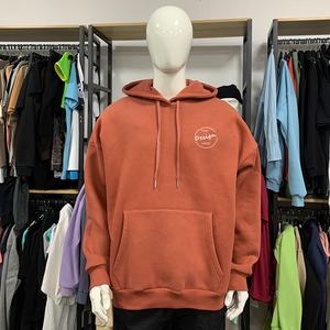 Sweat à capuche brodé en relief pour hommes de haute qualité 310Gsm 100% coton polaire tissu imprimé épaule tombante lâche - Product Image 5