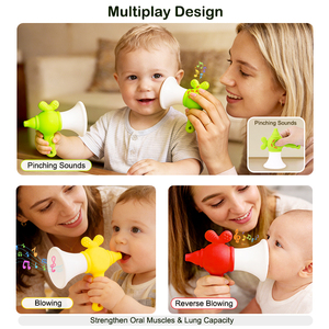 Nouveauté : Jouet musical en silicone sans BPA pour bébé, trompette, jouet à souffler pour les bébés de 0 à 24 mois - Product Image 4
