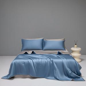 Couette d'été en lyocell lavée bicolore unie, ensemble de literie quatre pièces rafraîchissant, lavable en machine, couette climatisée - Product Image 3