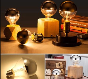 Retro Globe <span class=keywords><strong>LED</strong></span> đèn dây tóc G45 A60 vương miện nửa gương G45 <span class=keywords><strong>LED</strong></span> bóng đèn dây tóc - Product Image 4