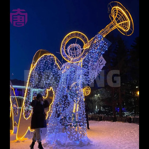 2D 3D Christmas Angel <b>Light</b> Sculpture for Commercial Mall Park Resort and Outdoor Holiday Display - Product Image 4