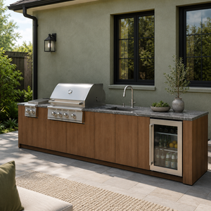 Mueble de Cocina Exterior Personalizado para Patio, Acero Inoxidable 304 con Parrilla, Fregadero y Refrigerador de 68L, Cocina Exterior para Patio - Product Image 3