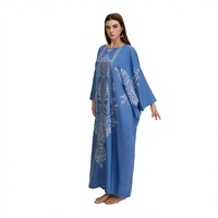 Robe longue ample de luxe imprimée pour femme, extensible dans les quatre sens, style Kaftan Abaya, tenue de détente, robe de couverture musulmane, à porter à l'extérieur comme vêtement de détente