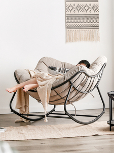 Poltrona Reclinabile a Dondolo Moderna in Ferro con Funzione Inclinabile per Soggiorno, Comfort e Relax, Arredamento per la Casa - Product Image 6