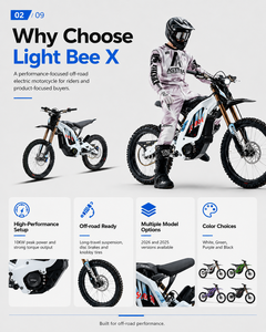 2026 Neues Hochbewertetes 72V <span class=keywords><strong>35A</strong></span> Light Bee Offroad-Elektro-Dirtbike mit 295Nm Max. Drehmoment und 100km/h Reichweite - Product Image 4