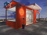 Maison préfabriquée en conteneur Zhongchen, unité modulaire en acier tendance pour bar de rue, café, restaurant, usage commercial