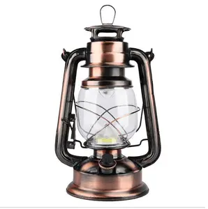 Klassieke Oude Stijl Retro Cob Led Dimmen Decoratieve Licht Antieke Metalen Lamp Oplaadbare Hurricane Camping Vintage Lantaarn
