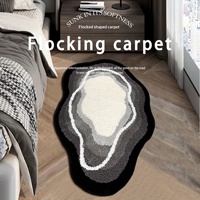Tapis en velours ton Meillard style Wabi-sabi ; Tapis de chevet tissé Wilton ; Tapis de sol floqué moderne pour salon/coiffeuse