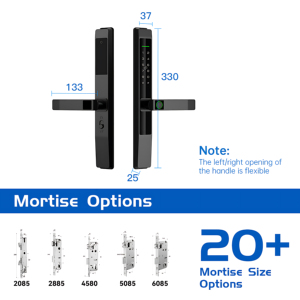 IP65 עמיד למים דלת פלדה/עץ מנעול חכם Tuya TTlock דיגיטלי ביומטרי סיסמת טביעת אצבע בקרת אפליקציה בקרת ענן מאובטחת - Product Image 5