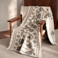 Couverture Jacquard 90% Polyester 10% Laine, Tissée, Lourde et Confortable, Jeté de Lit Personnalisable