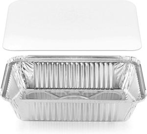 10 20 50 PCS Contenants en aluminium jetables de qualité alimentaire avec couvercle en papier, 200 ml, rectangulaires, pour plats à emporter - Product Image 3