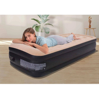 Vente en gros Matelas gonflable automatique Matelas gonflable floqué Matelas pneumatique durable avec pompe intégrée